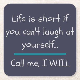 Life is Short Funny Saying Quote Novelty Square Paper Coaster