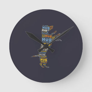 Life Is Short Hug Your Dog Typography Round Clock