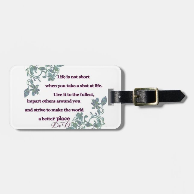 Life is short luggage tag (Front Horizontal)