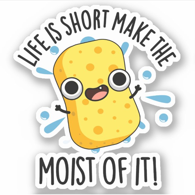 LIfe Is Short Make The Moist Of It Sponge Pun (Front)
