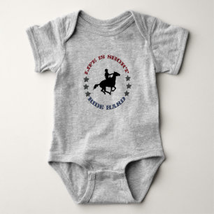 Life is Short - Ride Hard Horse And Rider Baby Bodysuit