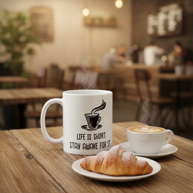 Life Is Short Stay Awake For It Funny Coffee Lover Coffee Mug (Creator Uploaded)