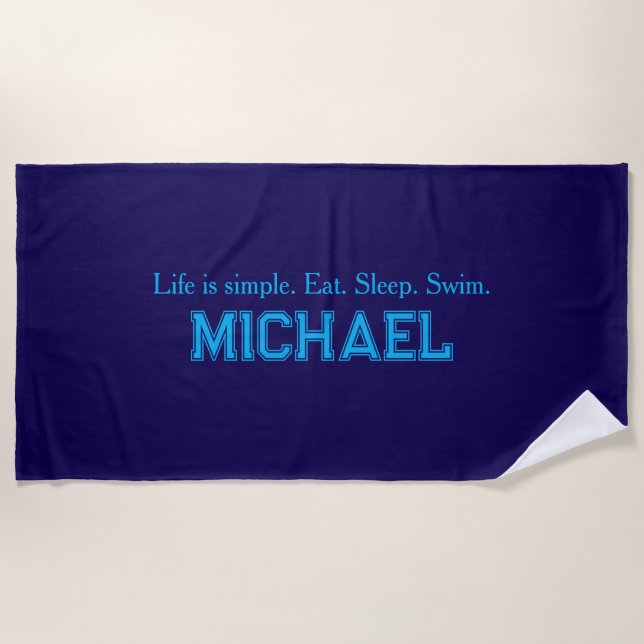 Life is Simple  Beach Towel (Front)