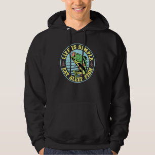 Life Is Simple Eat Sleep Fish Fisherman Themed Men Hoodie