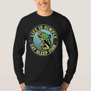 Life Is Simple Eat Sleep Fish Fisherman Themed Men T-Shirt