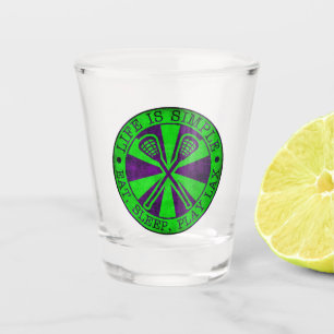 Life is Simple, Eat, Sleep, Play Lacrosse Shot Glass