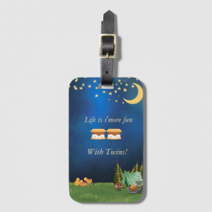 Life is S'more Fun with Twins Luggage Tag