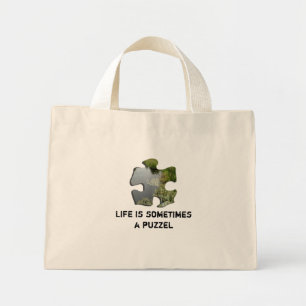 Life is sometimes a puzzel mini tote bag