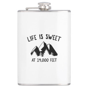 Life Is Sweet At 14,000 Feet Hip Flask