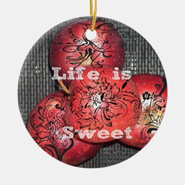 Life is Sweet Ceramic Tree Decoration (Front)