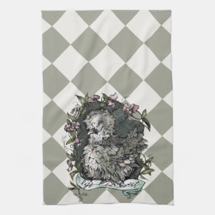 Life is Sweet (Silkie Hen & Sweet Peas) Checks Tea Towel