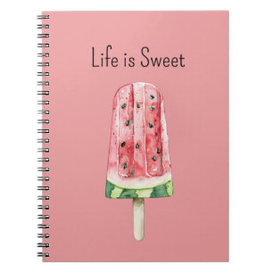Life is Sweet Watermelon Popsicle Notebook