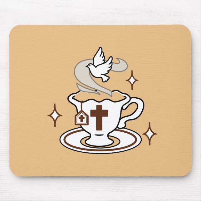 Life Is Sweet with Jesus – Christian Faith Tea Cup Mouse Pad (Front)