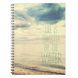 Life Is Sweeter Beach Scene Spiral Notebook