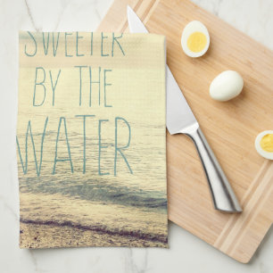 Life Is Sweeter Beach Scene Tea Towel