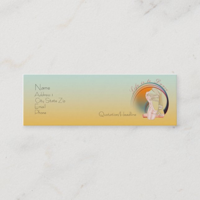 Life is to Dance Business Card (Front)