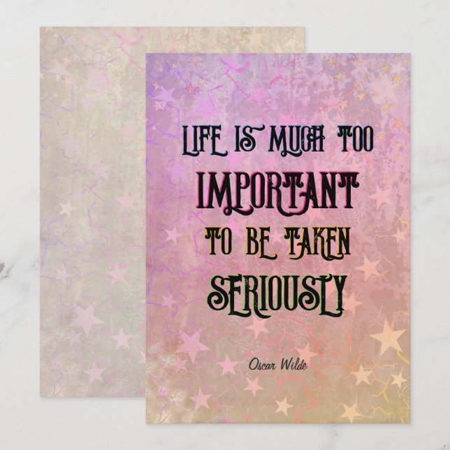 Life is too important to take seriously Card (Front/Back)