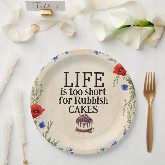 LIFE Is Too Short Paper Plate (Wedding)