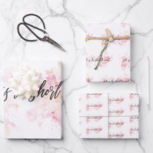 Life is too short to wait wrapping paper sheet