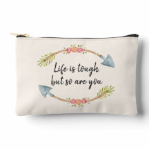 Life is Tough Watercolor Floral Arrow Cream