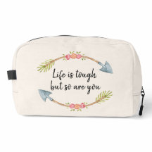 Life is Tough Watercolor Floral Arrow Cream