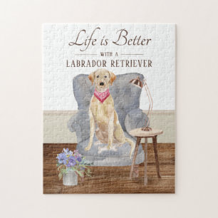 Life Is With A Labrador Retriever. Jigsaw Puzzle