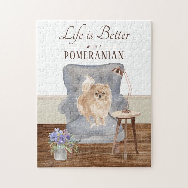 Life Is With A POMERANIAN Jigsaw Puzzle (Vertical)