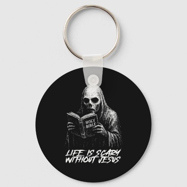Life Is Y Without Jesus Christian Appropriate Hall Key Ring (Front)