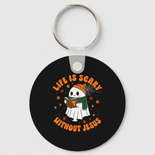 Life Is Y Without Jesus - Christian Halloween Key Ring