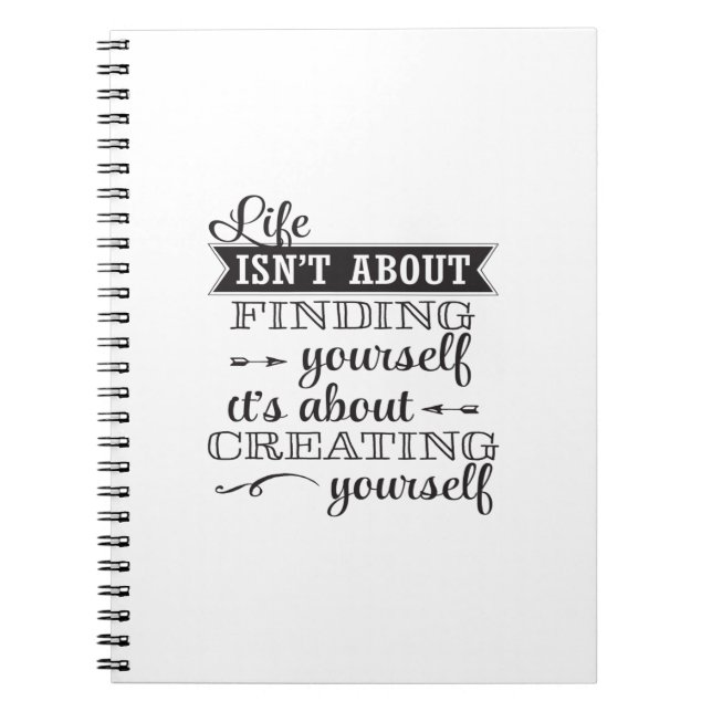 life isn't about in finding yourself it's about cr notebook (Front)