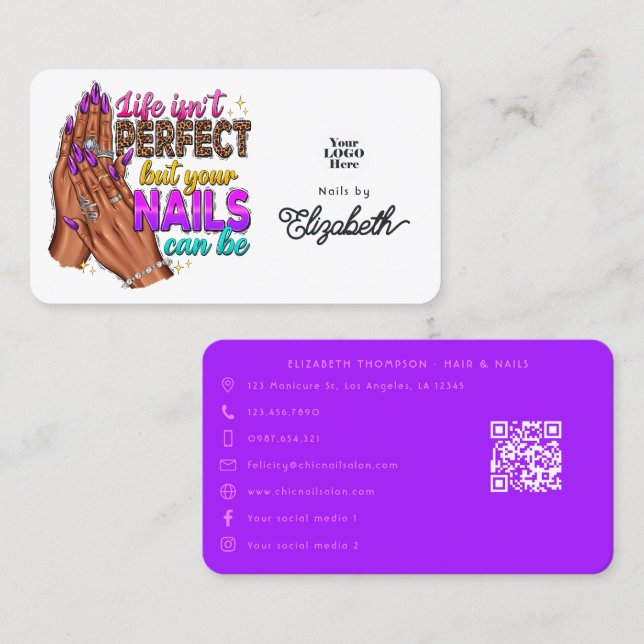 Life Isn't Perfect But Your Nails Can Be Business Card (Front/Back)