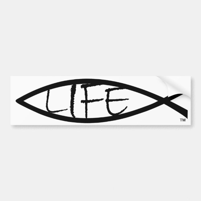 “Life” Jesus Fish – Bumper Sticker (Front)
