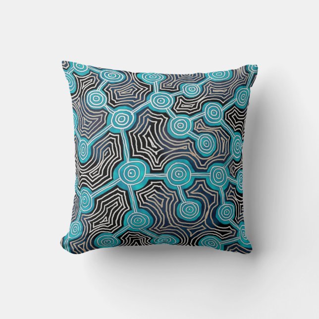 Life Lines Aboriginal style abstract pattern Cushion (Front)