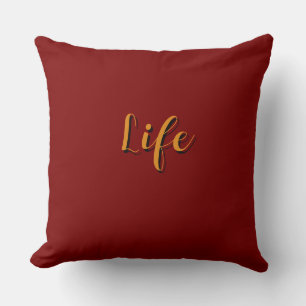 Life Logo Dk Red Cushion