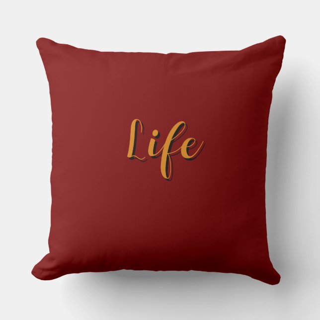  Life Logo Dk Red      Cushion (Front)