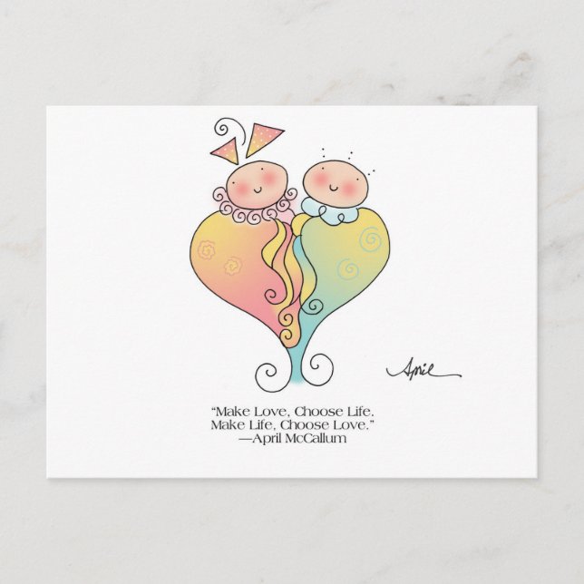 LIFE & LOVE Postcard by April McCallum (Front)