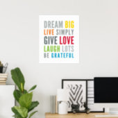 LIFE MANTRA positive cool typography bright colour Poster (Home Office)