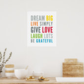 LIFE MANTRA positive cool typography bright colour Poster (Kitchen)