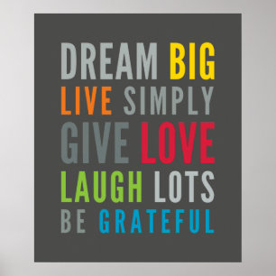 LIFE MANTRA positive cool typography bright Poster