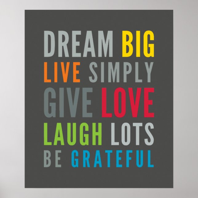 LIFE MANTRA positive cool typography bright Poster (Front)