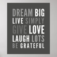 LIFE MANTRA positive modern typography dark grey