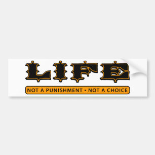 LIFE: Not a Punishment, Not a Choice Bumper Sticker