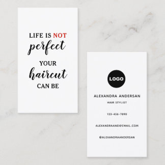 Life Not Perfect Haircut Hair Stylist Salon Business Card
