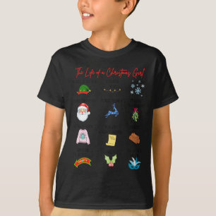 Life Of A Christmas Girl Era Nk Bow Preppy Coquett T-Shirt