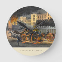 Life of a Fireman Vintage 1860s Lithograph