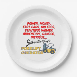 Life of a Forklift Operator Paper Plate