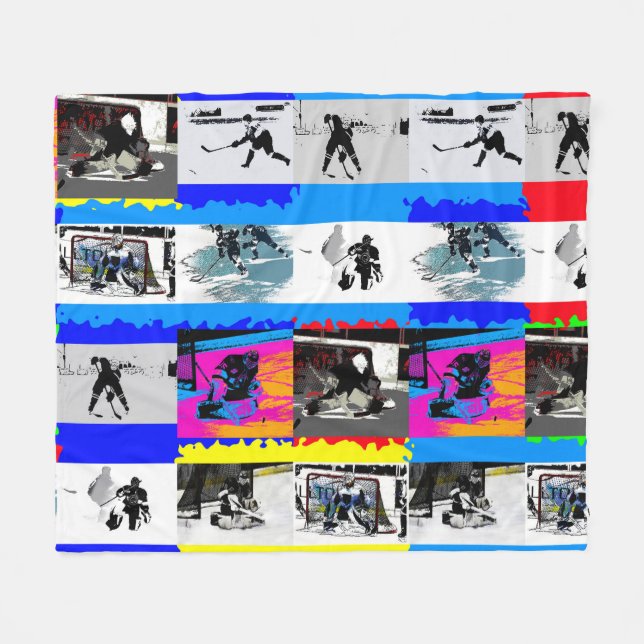 Life of a Hockey Player - Ice Hockey Fleece Blanket (Front (Horizontal))