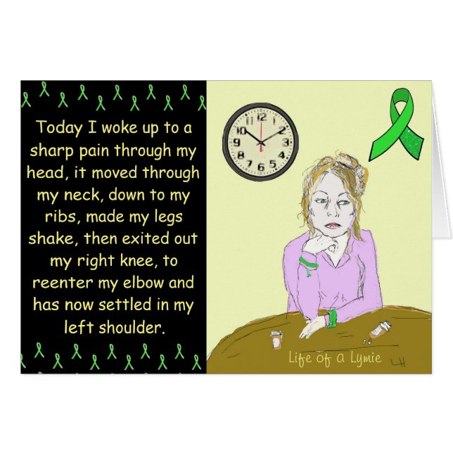 Life of a Lymie Lyme Disease Sick Lady Cartoon (Front Horizontal)