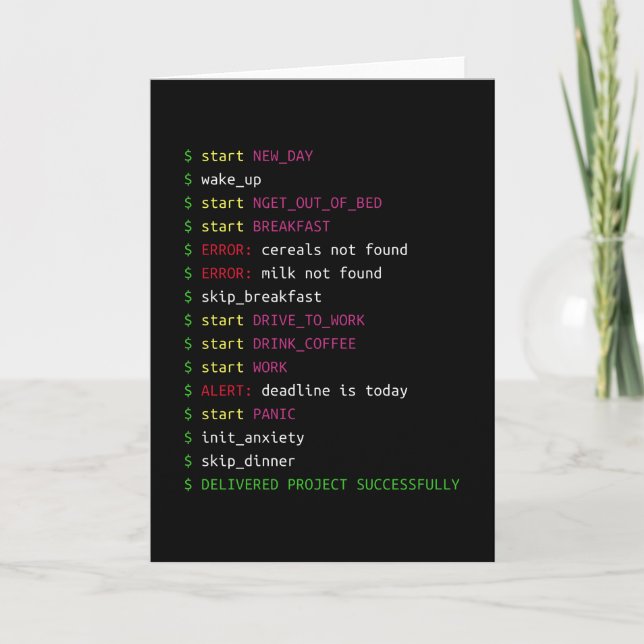 Life of a Programmer | Coding Geek Gift Card (Front)