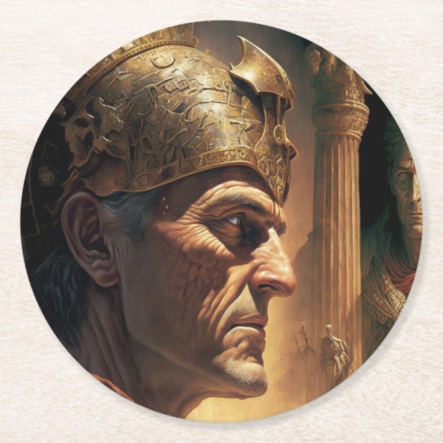 Life of Nicias and Crassus Round Paper Coaster (Front)